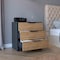 Tuhome Kaia 3 Drawers Dresser, Superior Top, Black/Pine CTA4224 - alternate 1